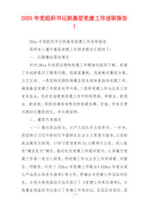 2025年党组织书记抓基层党建工作述职报告1