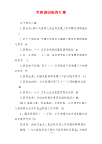 党建调研报告汇集
