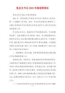 党总支书记2025年度述职报告
