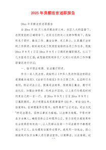 2025年员额法官述职报告