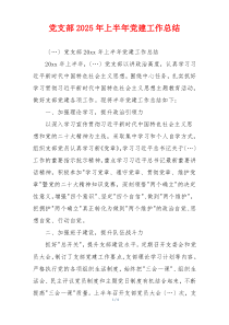 党支部2025年上半年党建工作总结