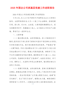 2025年国企公司抓基层党建工作述职报告