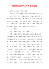党支部2025年上半年工作总结