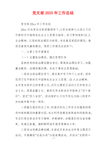 党支部2025年工作总结