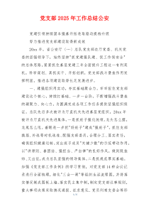党支部2025年工作总结公安