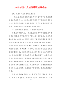 2025年度个人述德述职述廉总结