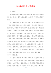 2025年度个人述职报告
