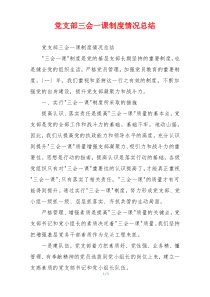 党支部三会一课制度情况总结