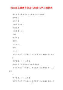 党支部主题教育常态化制度化学习配档表