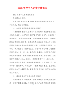 2025年度个人述责述廉报告