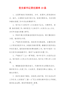 党支部书记责任清单10条