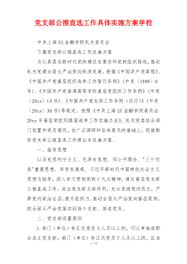 党支部公推直选工作具体实施方案学校