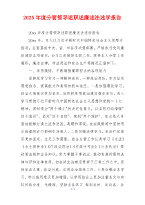 2025年度分管领导述职述廉述法述学报告