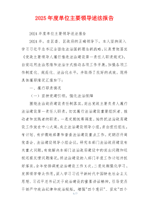 2025年度单位主要领导述法报告