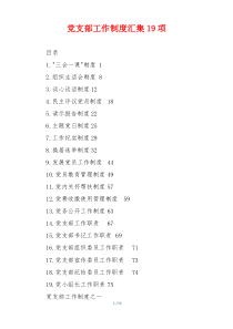 党支部工作制度汇集19项
