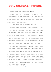 2025年度学校党建办主任述职述廉报告