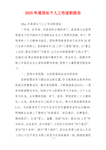 2025年度局长个人工作述职报告