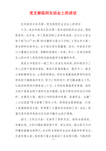 党支部组织生活会上的讲话