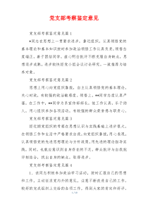 党支部考察鉴定意见