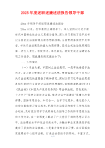 2025年度述职述廉述法报告领导干部