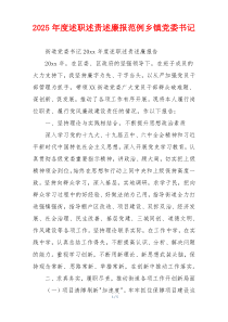 2025年度述职述责述廉报范例乡镇党委书记