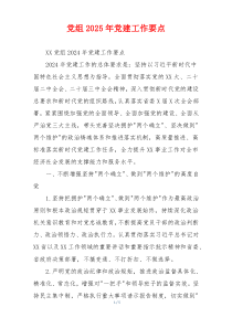 党组2025年党建工作要点