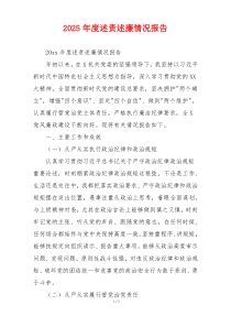 2025年度述责述廉情况报告