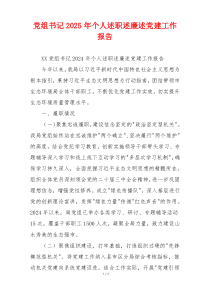 党组书记2025年个人述职述廉述党建工作报告
