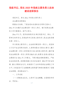 党组书记、局长2025年党政主要负责人法治建设述职报告