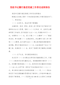 党组书记履行基层党建工作责任述职报告