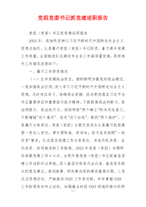 党组党委书记抓党建述职报告