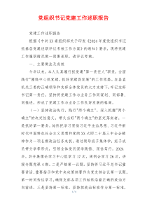 党组织书记党建工作述职报告