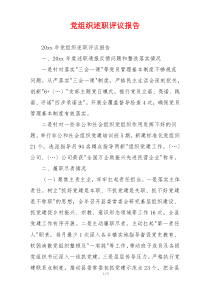 党组织述职评议报告