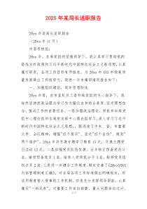 2025年某局长述职报告