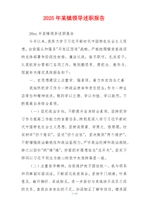 2025年某镇领导述职报告