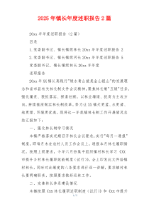 2025年镇长年度述职报告2篇