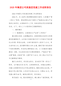 2025年集团公司抓基层党建工作述职报告