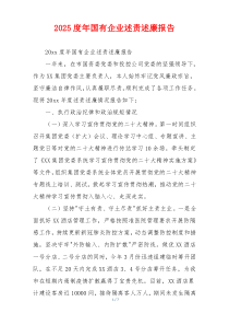 2025度年国有企业述责述廉报告
