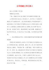 公司党建工作汇报2