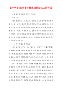 [2800字]在局审计整改动员会议上的讲话