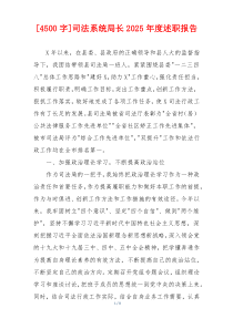 [4500字]司法系统局长2025年度述职报告