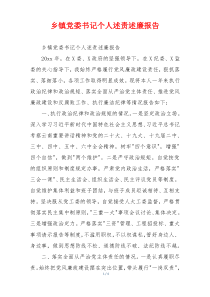 乡镇党委书记个人述责述廉报告
