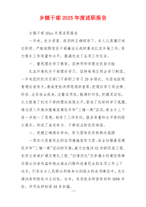 乡镇干部2025年度述职报告