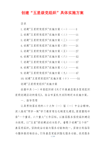创建“五星级党组织”具体实施方案