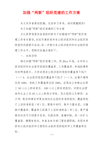 加强“两新”组织党建的工作方案