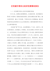 区党建引领非公经济发展情况报告