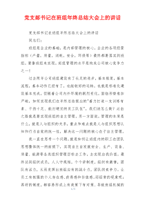 党支部书记在班组年终总结大会上的讲话