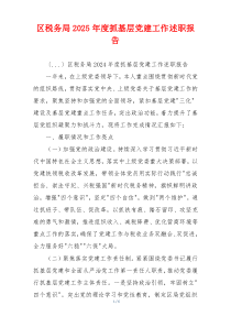 区税务局2025年度抓基层党建工作述职报告