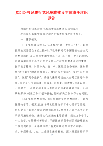 党组织书记履行党风廉政建设主体责任述职报告