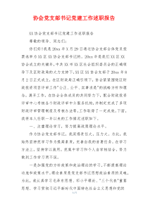 协会党支部书记党建工作述职报告